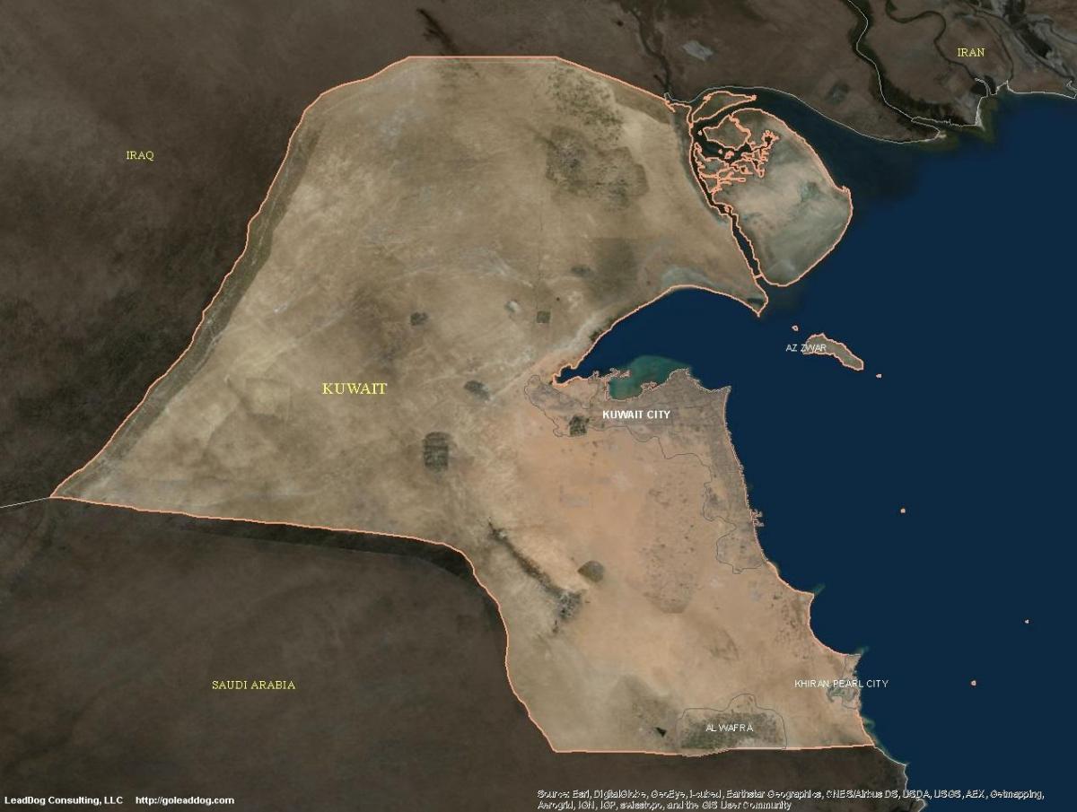 peta dari kuwait satelit