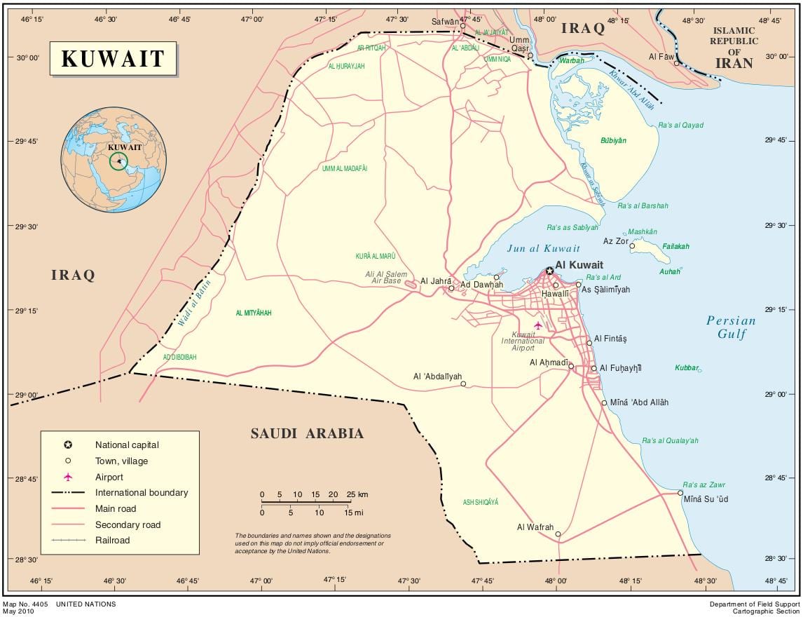 peta dari kaifan stadion kuwait