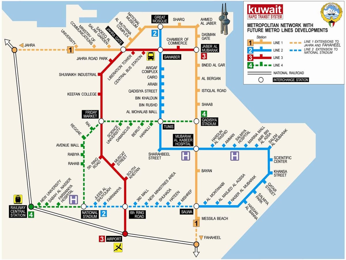 peta dari kuwait metro